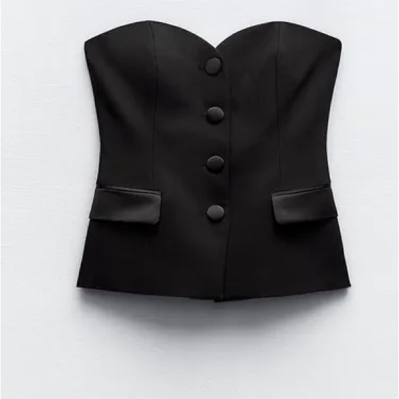 Zara Tops Zara Black Strapless Buttoned Top Poshmark zara-tops-zara-black-strapless-buttoned-top-poshmark